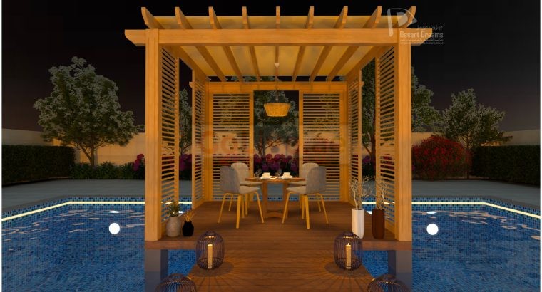 Wooden Cabanas and Wooden Pergola Manufacturer in Uae.