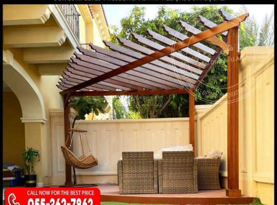 Garden Wooden Pergola Uae | Affordable Prices | Outdoor Sitting Area Pergola | Abu Dhabi.