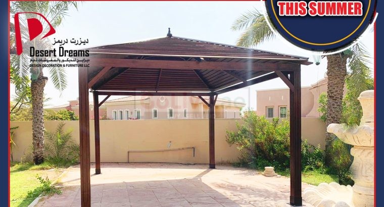 Wooden Gazebo Manufacturer in Abu Dhabi | Solid Wood Gazebo Uae.