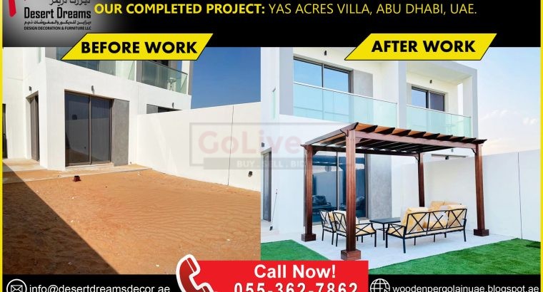 Garden Wooden Pergola Uae | Affordable Prices | Outdoor Sitting Area Pergola | Abu Dhabi.