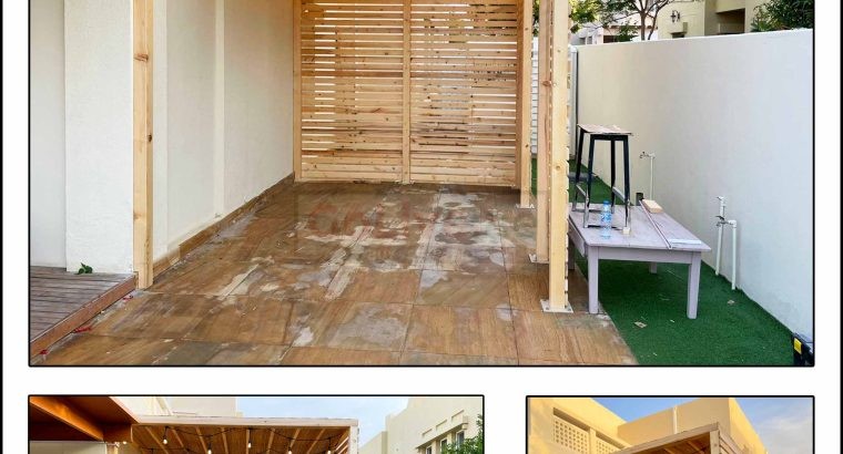 Garden Wooden Pergola Uae | Affordable Prices | Outdoor Sitting Area Pergola | Abu Dhabi.