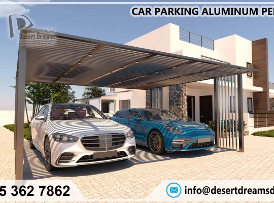 Vehicle Parking Pergola in Uae | Vehicle Parking Aluminum and Wooden Pergola | Abu Dhabi.