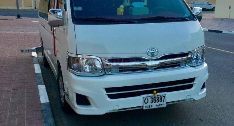 14,30 seatable Toyota van available for rent with driver