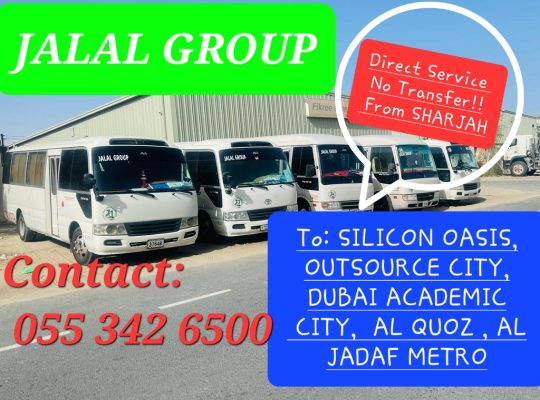 Pick and Drop Service From Sharjah to Silicon Oasis,Al Quoz,Al Jadaf