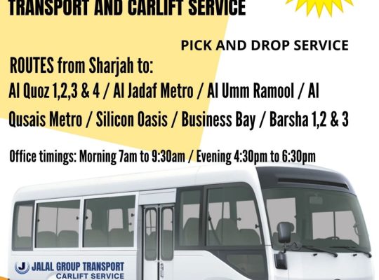 Pick and Drop Service From Sharjah to Silicon Oasis,Al Quoz,Al Jadaf