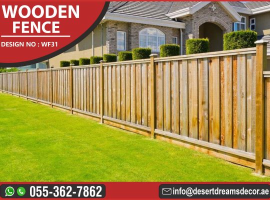 Natural Wood Fences Uae | Events Fence | Restaurant Fence | Car Privacy Fence.