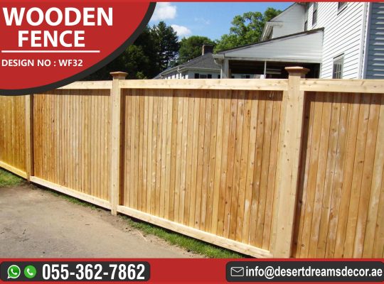 Natural Wood Fences Uae | Events Fence | Restaurant Fence | Car Privacy Fence.