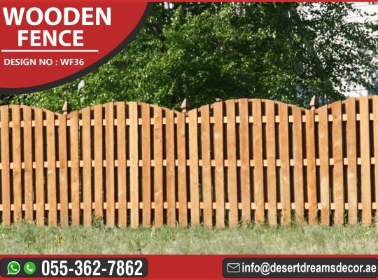 Natural Wood Fences Uae | Events Fence | Restaurant Fence | Car Privacy Fence.