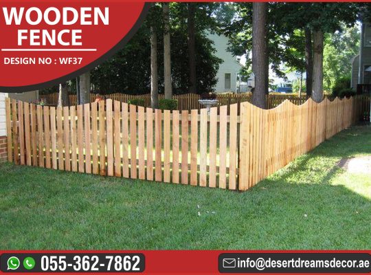 Natural Wood Fences Uae | Events Fence | Restaurant Fence | Car Privacy Fence.