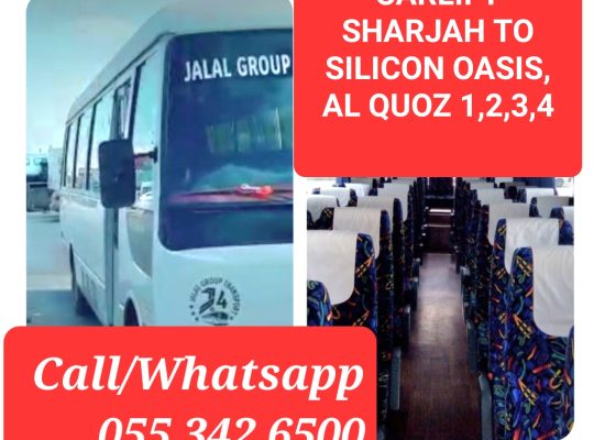 Pick and Drop Service From Sharjah to Silicon Oasis,Al Quoz,Al Jadaf