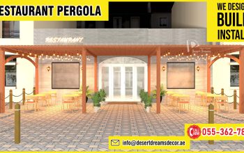 Restaurant Pergola Design | Dining Area Pergola | Sofa Pergola | Abu Dhabi | Dubai.