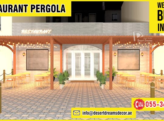 Restaurant Pergola Design | Dining Area Pergola | Sofa Pergola | Abu Dhabi | Dubai.