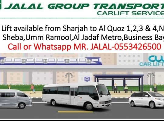 Carlift service from Sharjah to Al Quoz,Silicon Oasis,Al Jadaf