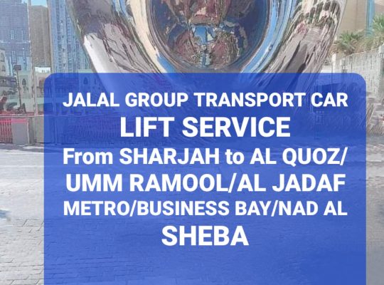 Direct Pick and Drop Sharjah to Silicon Oasis, Al Quoz