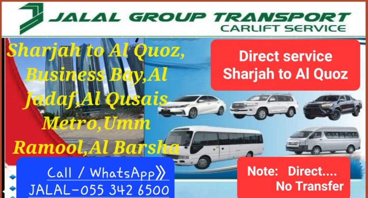 Direct Pick and Drop Sharjah to Silicon Oasis, Al Quoz