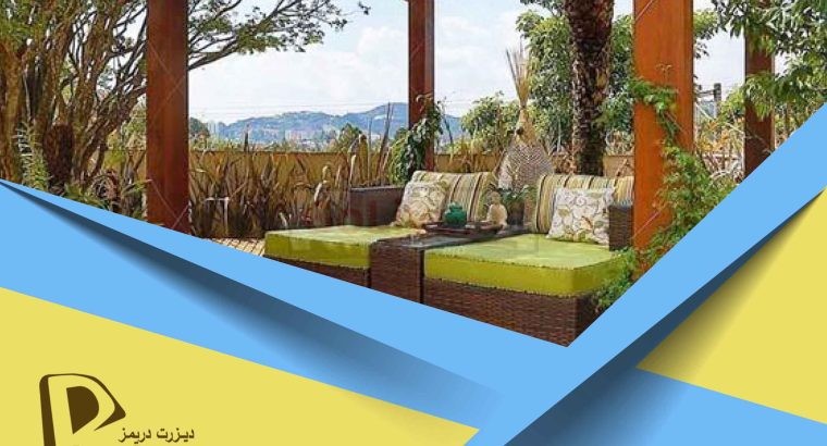 Sofa Pergola in Uae | Wooden Pergola with Furniture | Sitting Area Wooden Pergola.