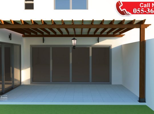 Sofa Pergola in Uae | Wooden Pergola with Furniture | Sitting Area Wooden Pergola.