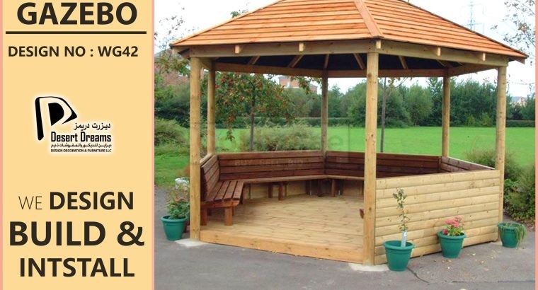 Wooden Gazebo Abu Dhabi | Solid Wood Gazebo | Gazebo Manufacturer Dubai.