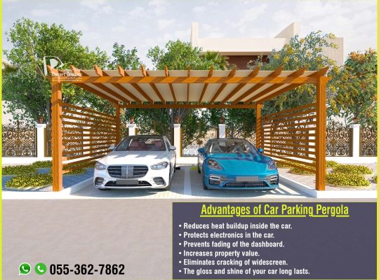 Vehicle Parking Shades Uae | Wooden Pergola | Aluminum Pergola | Dubai | Abu Dhabi.