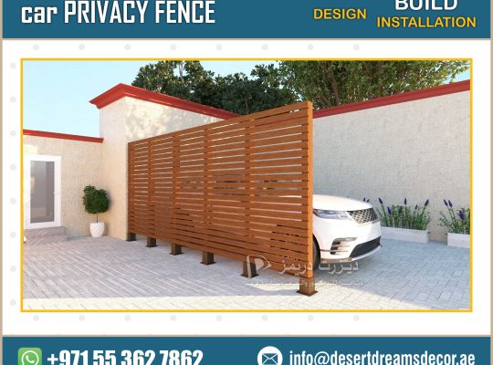 Natural Wood Fences Uae | Events Fence | Restaurant Fence | Car Privacy Fence.