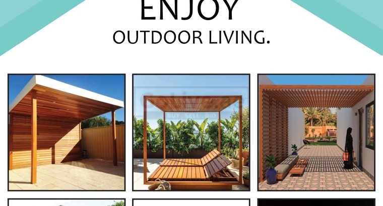 Restaurant Pergola Design | Dining Area Pergola | Sofa Pergola | Abu Dhabi | Dubai.
