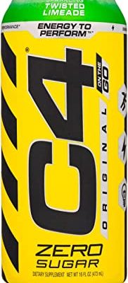 Cellucor C4 Original Carbonated Zero Sugar Energy Drink, Sparkling Twisted Limeade, 500ml 12 pcs