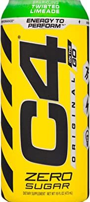 Cellucor C4 Original Carbonated Zero Sugar Energy Drink, Sparkling Twisted Limeade, 500ml 12 pcs
