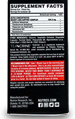 Nutrex Research Lipo-6 Black Ultra Concentrate | Thermogenic Energizing Fat Burner Supplement, Increase Weight Loss, Energy & Inte