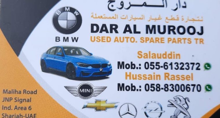 DAR AL MUROOJ , BMW,USED AUTO SPARE PARTS TR (Used auto parts, Dealer, Sharjah spare parts Market)
