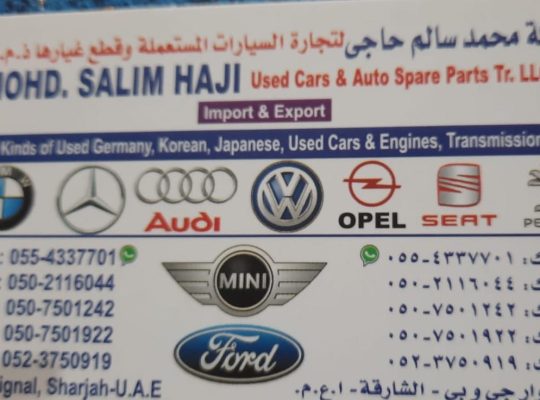 MOHD.SALIM HAJI USED CARS $ AUTO SPARE PARTS TR. (Used auto parts, Dealer, Sharjah spare parts Market)