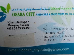 OSAKA CITY USED CARS & HONDA,TOYOTA SPARE PARTS TR. (Used auto parts, Dealer, Sharjah spare parts Market)