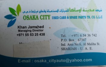 OSAKA CITY USED CARS & HONDA,TOYOTA SPARE PARTS TR. (Used auto parts, Dealer, Sharjah spare parts Market)