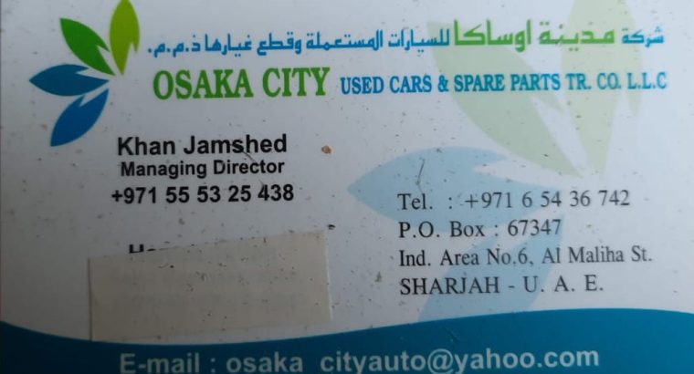 OSAKA CITY USED CARS & HONDA,TOYOTA SPARE PARTS TR. (Used auto parts, Dealer, Sharjah spare parts Market)