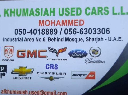 AL KHUMASIAH ,GMC, jEEP, USED CARS TR. (Used auto parts, Dealer, Sharjah spare parts Markets)