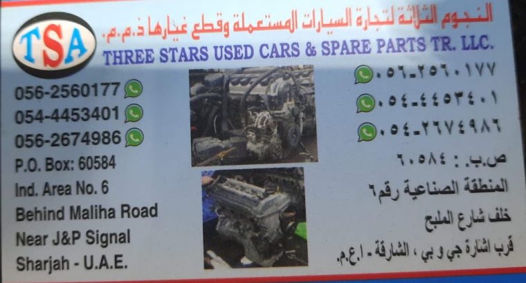 THREE STARS HONDA,NISSAN,MAZDA,TOYOATA, USED CARS & SPARE PARTS TR. (Used auto parts, Dealer, Sharjah spare parts Market)