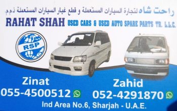 RAHAT SHAH USED CARS & AUTO SPARE PARTS TR. Used Auto parts Dealer