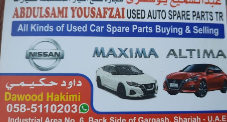ABDUL SAMI YOUSAFZAI NISSAN USED AUTO SPARE PARTS TR. ( Used auto parts dealer, Sharjah Spare parts Markets )