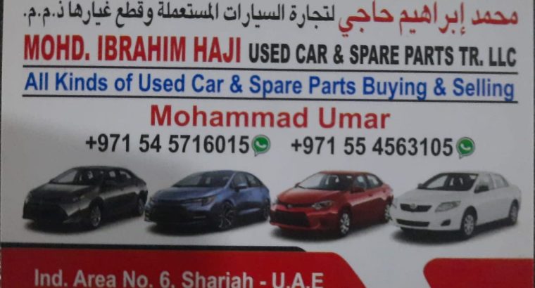 MOHD.IBRAHIM HAJI ,TOYOTA USED CARS & SPARE PARTS TR. (Used auto parts, Dealer, Sharjah spare parts Market)