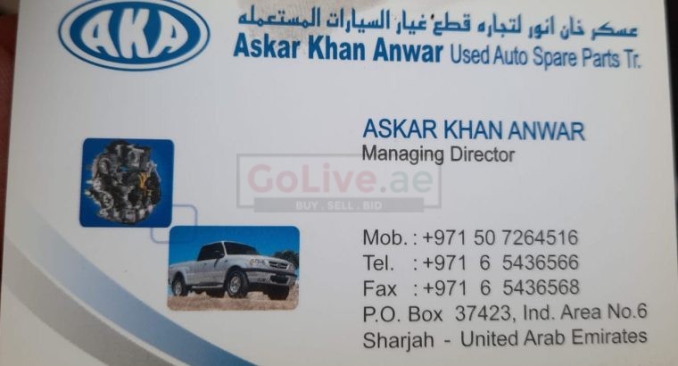 AL SEROUH USED TOYOTA AUTO SPARE PARTS TR. (Used auto parts, Dealer, Sharjah spare parts Markets)