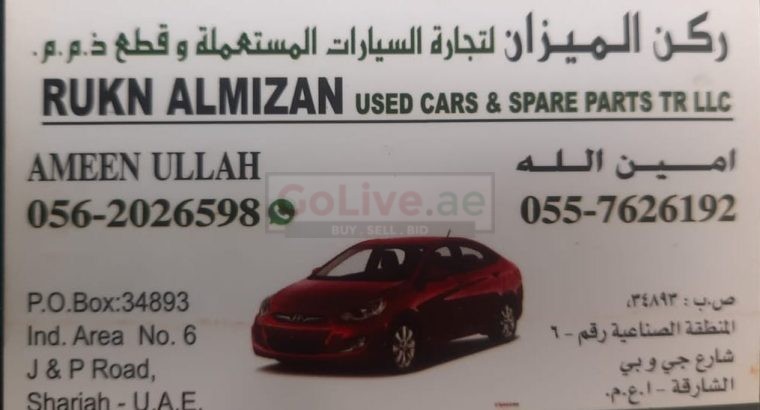 RUKN ALMIZAN USED TOYOTA CARS & SPARE PARTS TR. ( Used auto parts, Dealer, Sharjah spare parts Markets)