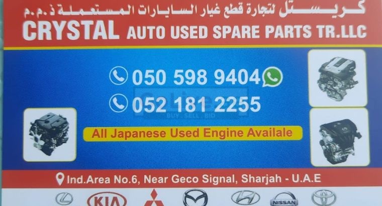 CRYSTAL AUTO USED KIA,LEXUS, NISSAN TOYOTA SPARE PARTS TR. ( Used auto parts, Dealer, Sharjah spare parts Markets)