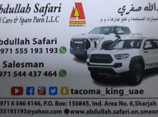 ABDULLAH SAFARI USED TOYOTA CARS & SPARE PARTS TR. (Used auto parts, Dealer, Sharjah spare parts Markets)