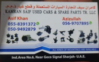 KAMRAN SAIF USED HONDA, NISSAN, TOYOTA CARS & SPARE PARTS (Used auto parts, Dealer, Sharjah spare parts Markets)