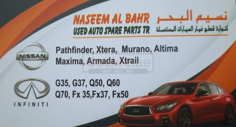 NASEEM AL BAHR USED INFINITI ,NISSAN AUTO SPARE PARTS TR. (Used auto parts, Dealer, Sharjah spare parts Markets)