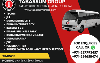Car Lift Sharjah to JLT Media city Internet City Tecom JVC