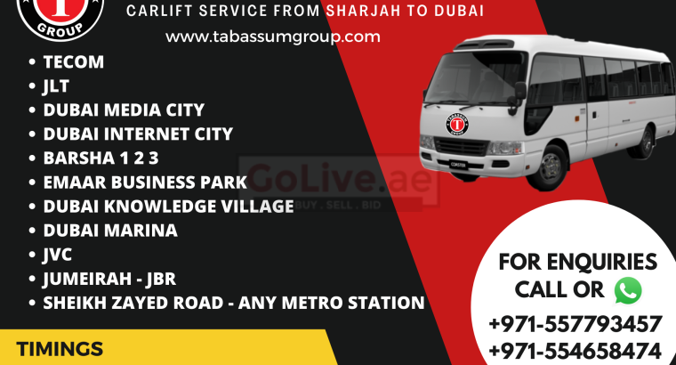 Car Lift Sharjah to JLT Media city Internet City Tecom JVC