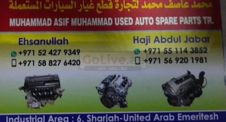 MUHAMMAD ASIF MUHAMMAD USED TOYOTA AUTO SPARE PARTS TR. (Used auto parts, Dealer, Sharjah spare parts Markets)