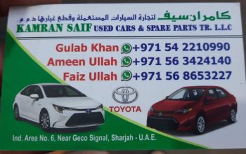 KAMRAN SAIF USED TOYOTA CARS & SPARE PARTS (Used auto parts, Dealer, Sharjah spare parts Markets)