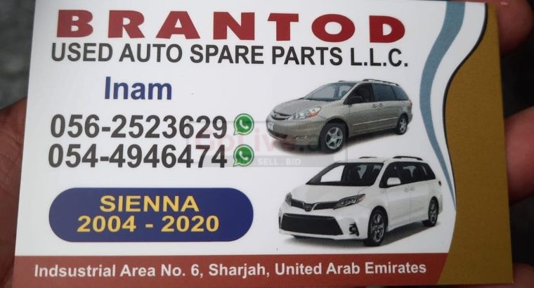 BRANTOD USED TOYOTA AUTO SPARE PARTS TR (Used auto parts, Dealer, Sharjah spare parts Markets)
