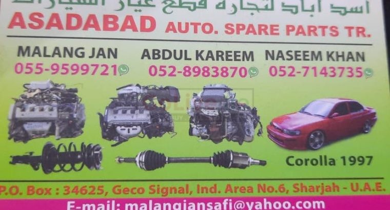 ASADABAD AUTO, USED TOYOTA SPARE PARTS TR. (Used auto parts, Dealer, Sharjah spare parts Markets)